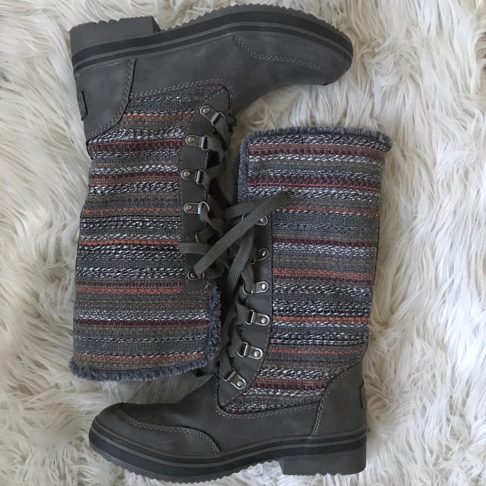 Grey Rocket Dog Lace Up Boots - Size 6.5